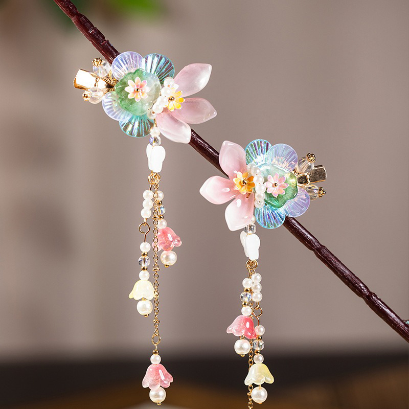 Children-Hanfu-Hair-Clip-Lotus-Goldfish-Tassel-Fairy-Hair-Accessories-4 Oriental Greenhorn