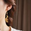 Golden-Phoenix-Ear-Hooks-Chinese-Versatile-Retro-Fashion-Cheongsam-Accessories-3 Golden Phoenix Ear Hooks Chinese Versatile Retro Fashion Cheongsam Accessories