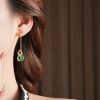Gourd-Tassel-Earrings-Vintage-Green-Cheongsam-Accessories-4 Gourd Tassel Earrings Vintage Green Cheongsam Accessories