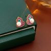 Pink-Gourd-Women-Pearl-Earrings-Retro-Cheongsam-Accessories-1 Pink Gourd Women Pearl Earrings Retro Cheongsam Accessories