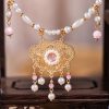 Pink-Necklace-Children-Hanfu-Accessories-Ming-Dynasty-Matching-1 Pingan Necklace