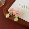 Women-Cheongsam-Earrings-Flower-Pearl-Niche-Accessories-1 Women Cheongsam Earrings Flower Pearl Niche Accessories