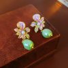 Women-Cheongsam-Earrings-Flower-Pearl-Niche-Accessories-2 Women Cheongsam Earrings Flower Pearl Niche Accessories