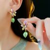 Women-Cheongsam-Earrings-Flower-Pearl-Niche-Accessories-3 Women Cheongsam Earrings Flower Pearl Niche Accessories