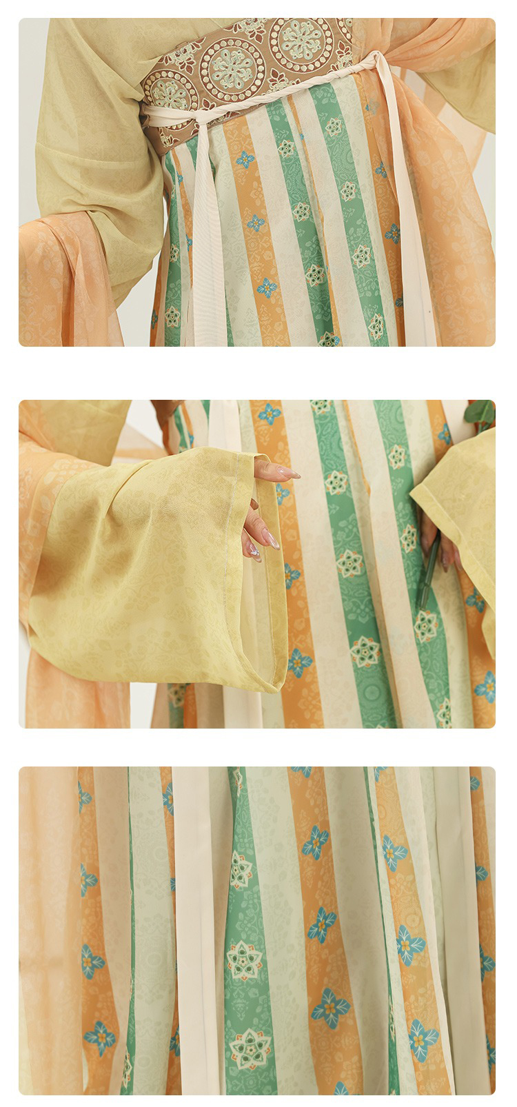 Women Qixiong Shanqun Yellow Vintage Elegant Skirt