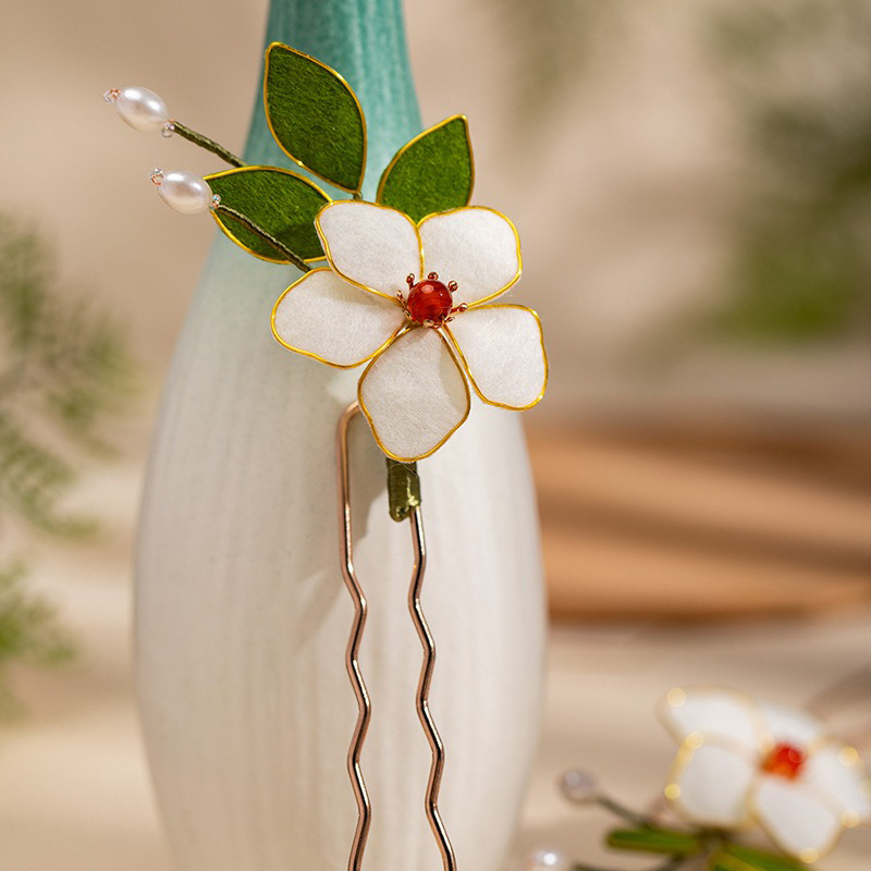 Classical-Hanfu-Headwear-Retro-Comb-Tang-Dynasty-Style-1 Hanfu Hair Accessories Handmade Velvet Retro Elegant Hairpin