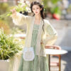 Fashion-Ladies-Hanfu-Summer-Green-Dress-with-Bubble-Sleeve-1 Fashion Ladies Hanfu Summer Green Dress with Bubble Sleeve