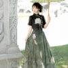 Fashionable-Women-Hanfu-Black-Style-Mamian-Skirt-Summer-Fashion-3 Fashionable Women Hanfu Black Style Mamian Skirt Summer Fashion