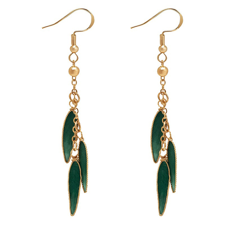 Green-Tassel-Flower-Bamboo-Leaf-Earrings-Simple-Hanfu-Earrings-9 Green Tassel Flower Bamboo Leaf Earrings Simple Hanfu Earrings