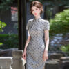Ladies-Fashion-Cheongsam-Summer-Polka-Dot-Dress-Long-Qipao-1 Ladies Fashion Cheongsam Summer Polka Dot Dress Long Qipao