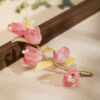 Summer-Children-Pink-Peach-Blossom-Hairpin-Performance-Hair-Accessory-1 Summer Children Pink Peach Blossom Hairpin Performance Hair Accessory