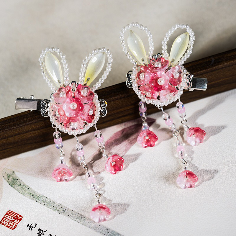 Summer-Children-Pink-Rabbit-Pearl-Cute-Hairpin-2 Summer Children Pink Rabbit Pearl Cute Hairpin