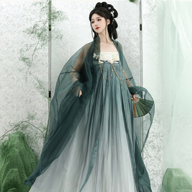 Summer-Ladies-Hanfu-Qi-Xiong-Hezi-Qun-Fresh-Daily-Big-Sleeve-Shirt-2 Summer Ladies Hanfu Qi Xiong Hezi Qun Fresh Daily Big Sleeve Shirt