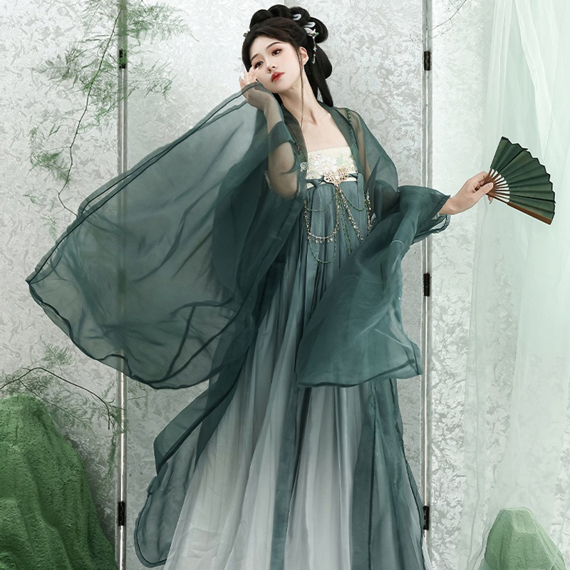 Summer-Ladies-Hanfu-Qi-Xiong-Hezi-Qun-Fresh-Daily-Big-Sleeve-Shirt-3 Summer Ladies Hanfu Qi Xiong Hezi Qun Fresh Daily Big Sleeve Shirt