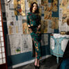 Women-Retro-Cheongsam-Fall-Half-sleeve-Qipao-Dresses-4 Women Retro Cheongsam Fall Half-sleeve Qipao Dresses