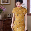Women-Summer-Cheongsam-Yellow-2025-New-Girl-Senior-Sense-3 Women Summer Cheongsam Yellow 2025 New Girl Senior Sense