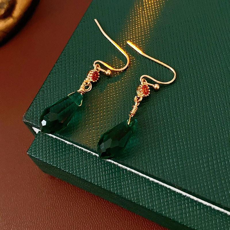Chinese-Vintage-Court-Style-Earrings-Glass-Water-Drops-Niche-Earrings-For-Girl-2 Chinese Vintage Court Style Earrings Glass Water Drops Niche Earrings For Girl