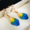 Hanfu-Classical-Haircilp-Blue-Exquisite-Handmade-Accessories-3 Hanfu Earrings Colorful Silk Retro Cheongsam Ear Accessories