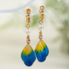 Hanfu-Classical-Haircilp-Blue-Exquisite-Handmade-Accessories-4 Hanfu Earrings Colorful Silk Retro Cheongsam Ear Accessories