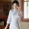 Light-Blue-Cheongsam-New-Elegant-Slim-Dresses-Qipao-for-Female-1 Light Blue Cheongsam New Elegant Slim Dresses Qipao for Female