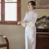 Light-Blue-Cheongsam-New-Elegant-Slim-Dresses-Qipao-for-Female-3 Light Blue Cheongsam New Elegant Slim Dresses Qipao for Female