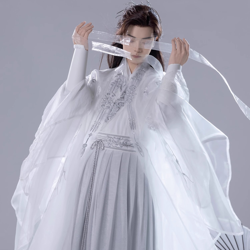 Martial-Arts-White-Knight-Set-Wei-Jin-Style-Ethereal-Men-Hanfu-1 Martial Arts White Knight Set Wei-Jin Style Ethereal Men's Hanfu