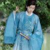 Men-Autumn-Tang-Dynasty-Round-Collar-Robe-with-Gradient-Color-Wuxia-Style-1 Men Autumn Tang Dynasty Round Collar Robe with Gradient Color Wuxia Style