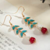 New-Chinese-style-Tassels-Earrings-Green-Leaf-Classical-Elegance-Earrings-Women-Style-1 New Chinese-style Tassels Earrings Green Leaf Classical Elegance Earrings Women Style