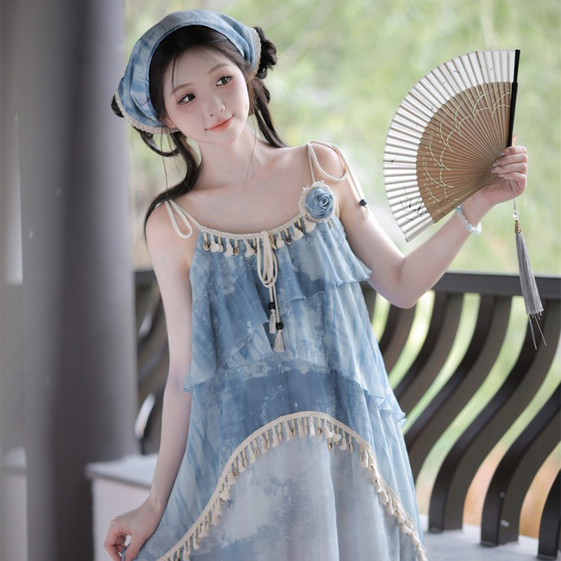 New-Style-Summer-Modified-Hanfu-Women's-Strapless-Dress-3 New Style Summer Modified Hanfu Women's Strapless Dress