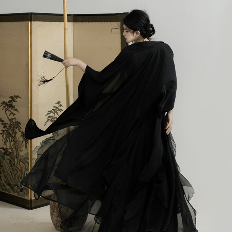 Summer-Song-Dynasty-Women-Hanfu-Black-Dress-with-Lotus-Leaf-Theme-Fashion-Clothing-3 Summer Song Dynasty Women Hanfu Black Dress with Lotus Leaf Theme Fashion Clothing