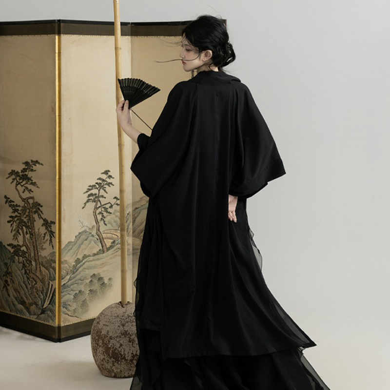 Summer-Song-Dynasty-Women-Hanfu-Black-Dress-with-Lotus-Leaf-Theme-Fashion-Clothing-4 Summer Song Dynasty Women Hanfu Black Dress with Lotus Leaf Theme Fashion Clothing