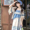 Summer-Women-New-Hanfu-Blue-Casual-Dress-2 Summer Women New Hanfu Blue Casual Dress