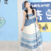 Summer-Women-New-Hanfu-Blue-Casual-Dress-4 Summer Women New Hanfu Blue Casual Dress
