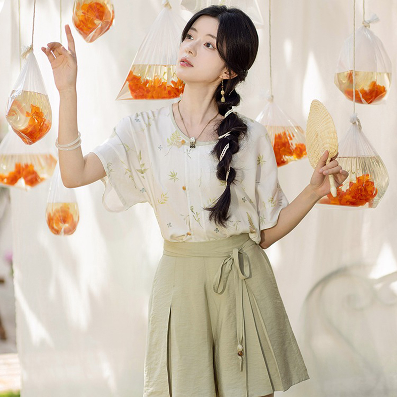 Tang-Dynasty-Style-Women-casual-Summer-Shorts-Pant-for-Daily-2 Tang Dynasty Style Women casual Summer Shorts Pant for Daily