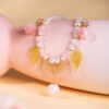 Women-Short-Necklace-Pearl-Pink-Peach-Ming-Style-3 Women Short Necklace Pearl Pink Peach Ming Style