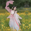 Women-Summer-Qixiong-Hanfu-Suit-Flower-Fairy-Cosplay-Dress-1 Women Summer Qixiong Hanfu Suit Flower Fairy Cosplay Dress