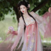 Women-Summer-Qixiong-Hanfu-Suit-Flower-Fairy-Cosplay-Dress-2 Women Summer Qixiong Hanfu Suit Flower Fairy Cosplay Dress