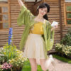 Women-Summer-Seasonal-Hanfu-Round-Neck-Blouse-Green-Clothing-2 Women Summer Seasonal Hanfu Round-Neck Blouse Green Clothing