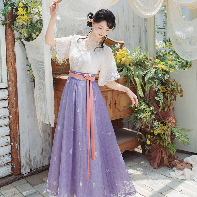 Women-Tang-Dynasty-Summer-Hanfu-Casual-Short-Sleeved-Retro-Clothing-1 Women Tang Dynasty Summer Hanfu Casual Short-Sleeved Retro Clothing