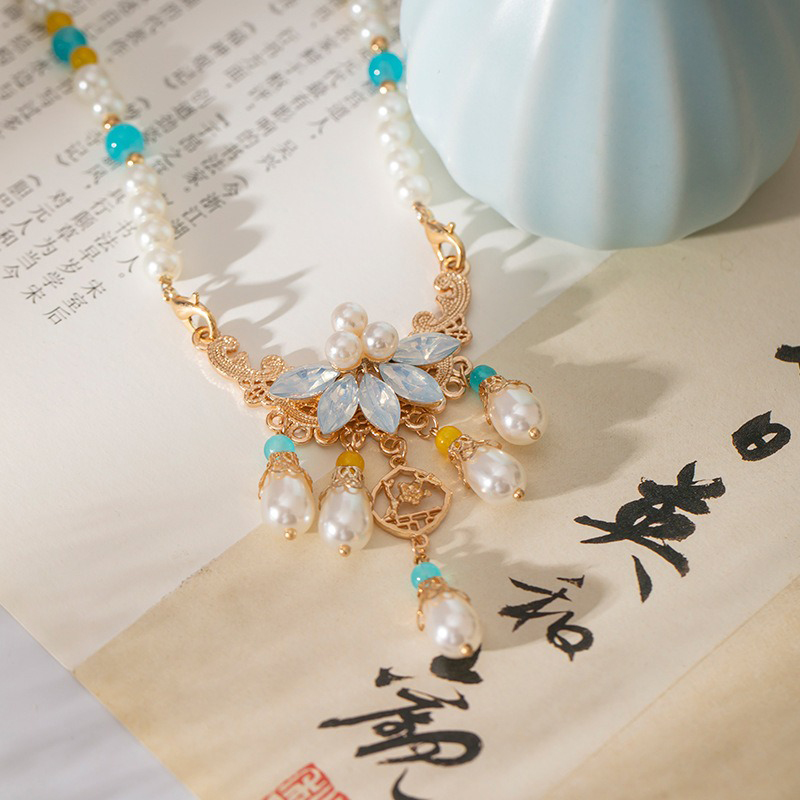 Cheongsam-Accessories-Pearl-Necklace-Vintage-Yingluo-Han-Chinese-Clothing-Collection-4 Cheongsam Accessories Pearl Necklace Vintage Yingluo Han Chinese Clothing Collection