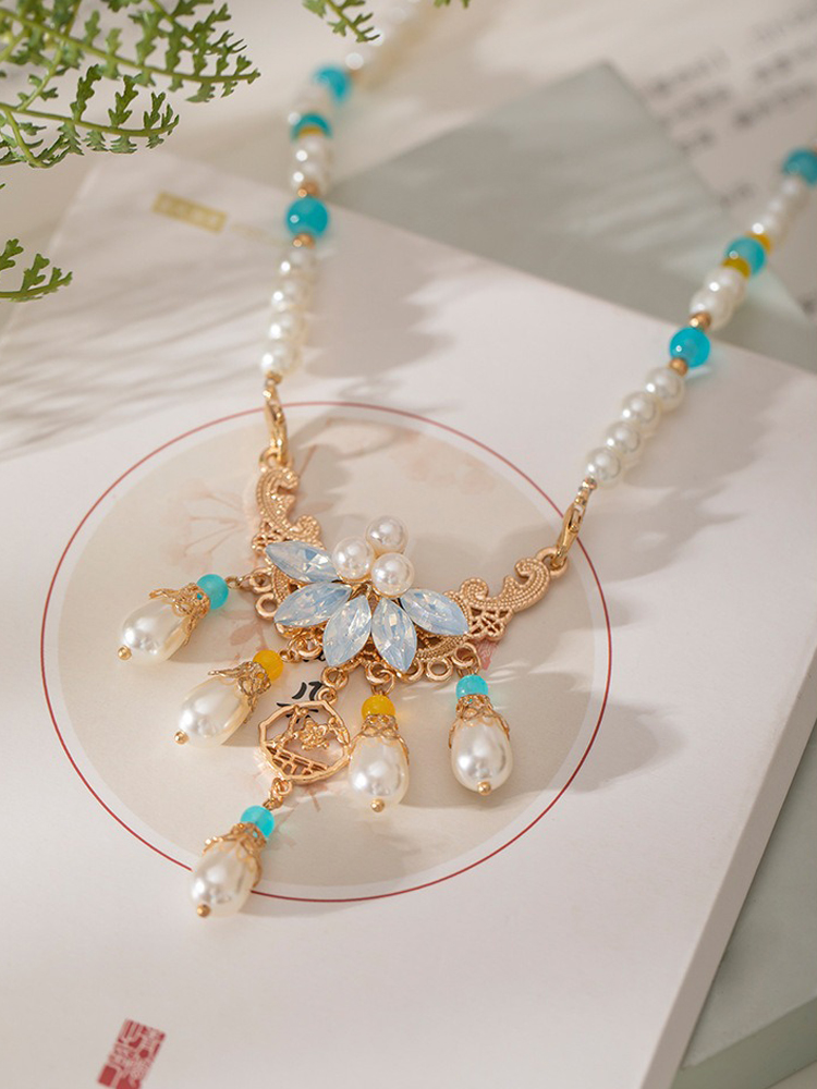 Cheongsam Accessories Pearl Necklace Vintage Yingluo Han Chinese Clothing Collection 