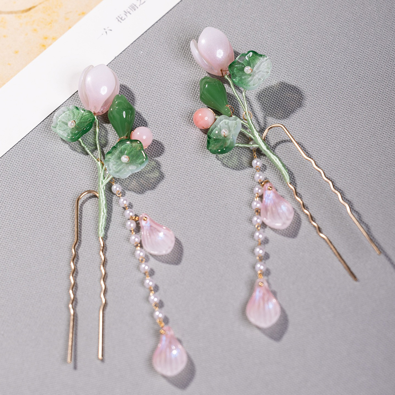 Classical-Hanfu-Hairpin-Lotus-Long-Tassel-Ladies-Hair-Accessories-1 Classical Hanfu Hairpin Lotus Long Tassel Ladies Hair Accessories