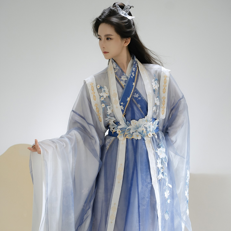 Couple-Style-Wuxia-Inspired-Zhiju-Blue-Handsome-Set-2 Couple Style Wuxia Inspired Zhiju Blue Handsome Set