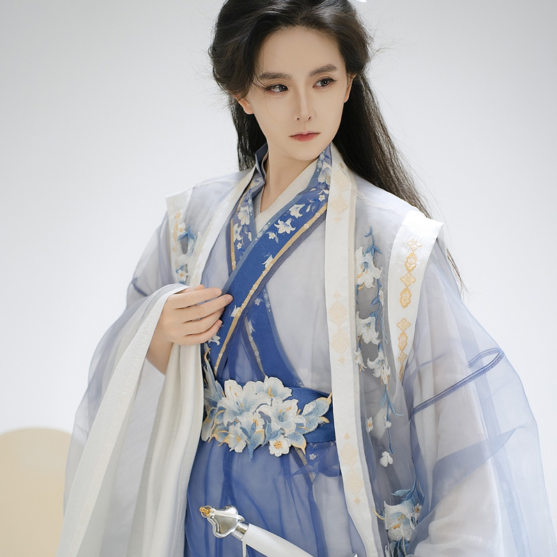 Couple-Style-Wuxia-Inspired-Zhiju-Blue-Handsome-Set-4 Couple Style Wuxia Inspired Zhiju Blue Handsome Set