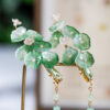Hanfu-Hairpin-with-Lotus-Leaf-Tassel-Minimalist-Hair-Accessory-for-Cheongsam-4 Hanfu Hairpin with Lotus Leaf Tassel Minimalist Hair Accessory for Cheongsam
