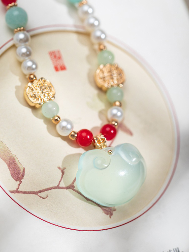 Hanfu Necklace for Children Yingluo Classical Peace Lock