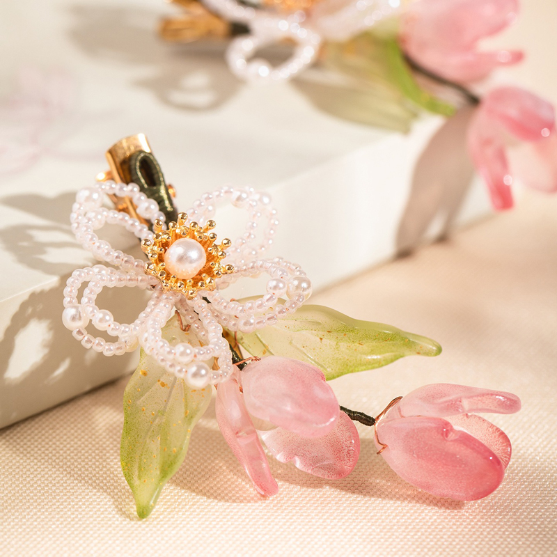 Hanfu-Tulip-Hair-Clip-Ethereal-Women-Hair-Accessory-4 Hanfu Tulip Hair Clip Ethereal Women's Hair Accessory
