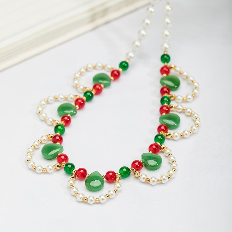 Ladies-Vintage-Cheongsam-Pearl-Pendant-Double-Layer-Necklace-Hanfu-Accessories-2 Ladies Vintage Cheongsam Pearl Pendant Double-Layer Necklace Hanfu Accessories