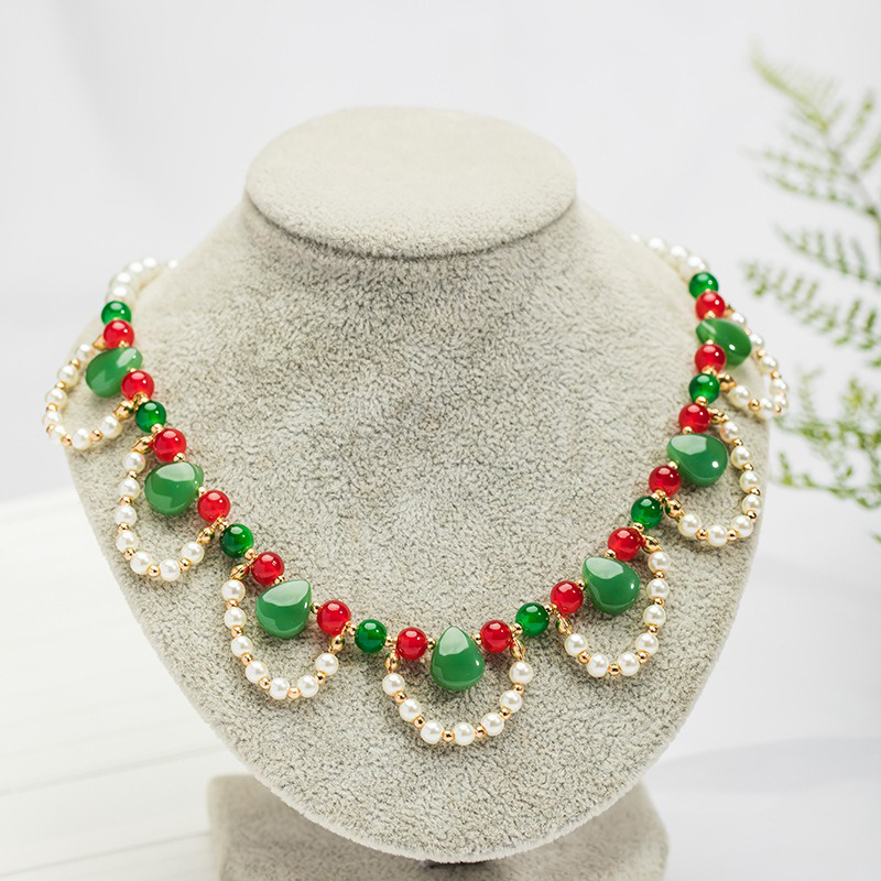 Ladies-Vintage-Cheongsam-Pearl-Pendant-Double-Layer-Necklace-Hanfu-Accessories-3 Ladies Vintage Cheongsam Pearl Pendant Double-Layer Necklace Hanfu Accessories