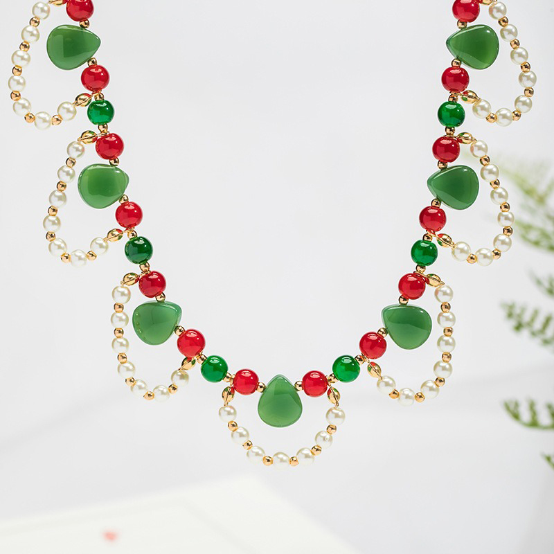 Ladies-Vintage-Cheongsam-Pearl-Pendant-Double-Layer-Necklace-Hanfu-Accessories-4 Ladies Vintage Cheongsam Pearl Pendant Double-Layer Necklace Hanfu Accessories